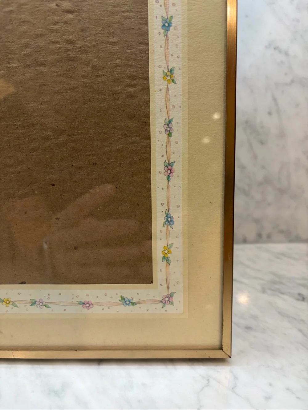 Vintage 1980s 1990s Gold Tone Floral Picture Frame 8x10 Cottagecore Decor